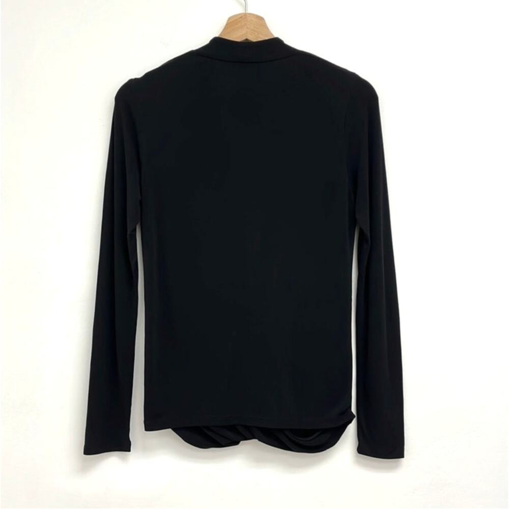 Eileen Fisher 100% Silk Faux Wrap Surplice Drape Elegant Blouse - Petite Small - Picture 3 of 11